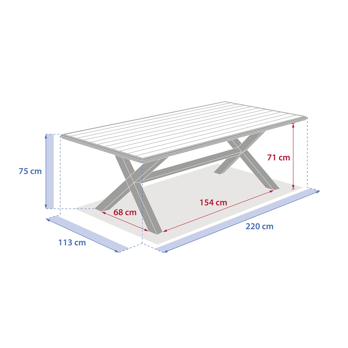 Garten-Tischset AXIOME + 8 Sessel AXANT Honig 8 Plätze - Epoxidbeschichtetes Aluminium Ton / Honig