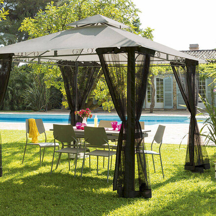 Moskitonetz-Vorhänge für Pavillon FOGO Schwarz Für FOGO 3 x 3 m - Polyester