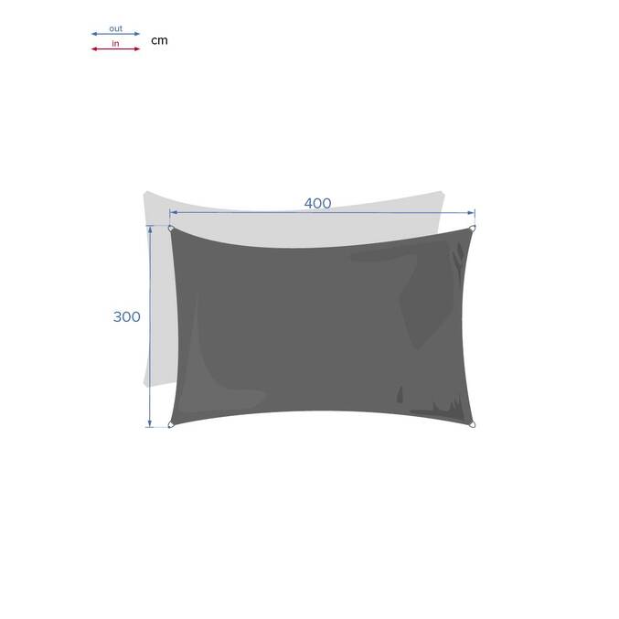 Rechteckiges Sonnensegel CURACAO Grau 4 x 3 m - Polyester Schiefer