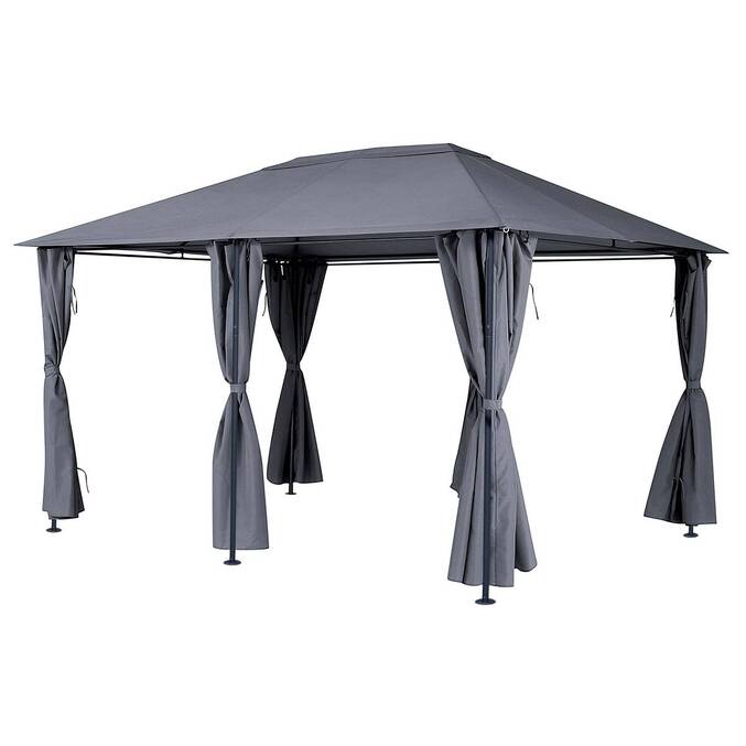 Rechteckiger Pavillon SANTORINI Schiefer Für SANTORINI 4 x 3 m - Epoxy-beschichteter Stahl, Polyester Schiefer