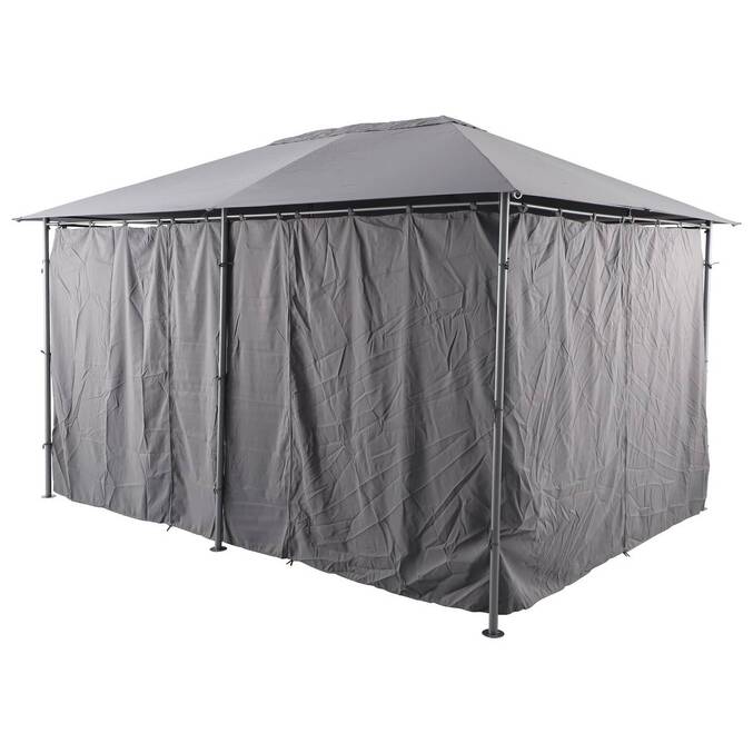 Vorhänge für Pavillon SANTORINI und THIRA Schiefer Für SANTORINI & THIRA 4 x 3 m - Polyester Schiefer