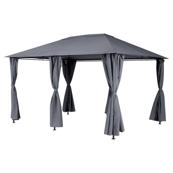 Vorhänge für Pavillon SANTORINI und THIRA Schiefer Für SANTORINI & THIRA 4 x 3 m - Polyester Schiefer