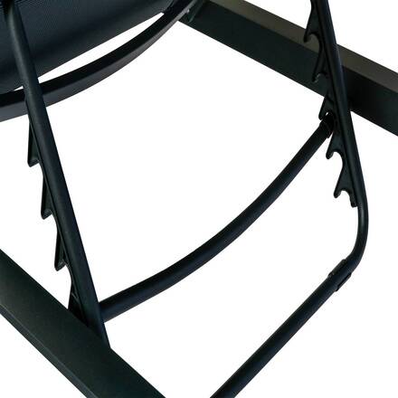 Sonnenliege ALLURE Pfeffer / Graphit 2 Räder - Epoxy-beschichtetes Aluminium, gepolstertes Texaline
