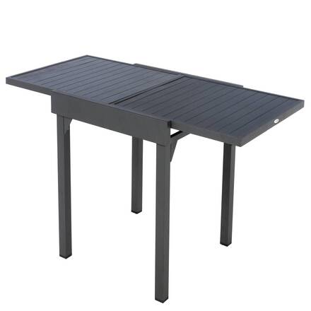 Ausziehbarer Gartentisch PIAZZA Graphit 8 Plätze - Epoxy-beschichtetes Aluminium