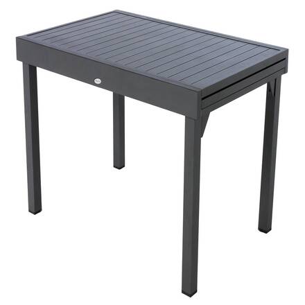 Ausziehbarer Gartentisch PIAZZA Graphit 10 Plätze - Epoxy-beschichtetes Aluminium