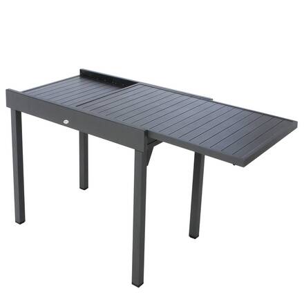 Ausziehbarer Gartentisch PIAZZA Graphit 10 Plätze - Epoxy-beschichtetes Aluminium