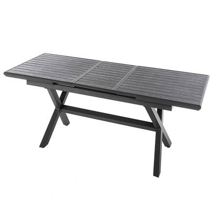 Ausziehbarer Gartentisch AXIOME Granitschiefer 10 Plätze - Epoxy-beschichtetes Aluminium