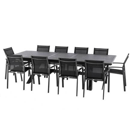 Ausziehbarer Gartentisch AXIOME Granitschiefer 10 Plätze - Epoxy-beschichtetes Aluminium