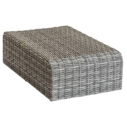 Gartenhocker MOORÉA Umbra Erde Epoxidharz behandeltes Aluminium, Synthetisches Geflecht, Polyester