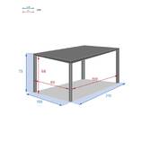 Rechteckiger Gartentisch PIAZZA Graphit 8 Plätze - Epoxy-beschichtetes Aluminium Graphit