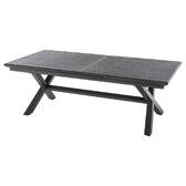 Ausziehbarer Gartentisch AXIOME Granitschiefer 10 Plätze - Epoxy-beschichtetes Aluminium Granitierter Schiefer