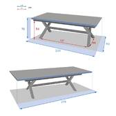 Ausziehbarer Gartentisch AXIOME Granitschiefer 10 Plätze - Epoxy-beschichtetes Aluminium Granitierter Schiefer