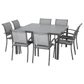 Quadratisch Gartentisch PIAZZA Graphit 8 Plätze - Epoxy-beschichtetes Aluminium Graphit