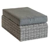 Gartenhocker MOORÉA Umbra Erde Epoxidharz behandeltes Aluminium, Synthetisches Geflecht, Polyester Umbra Erde