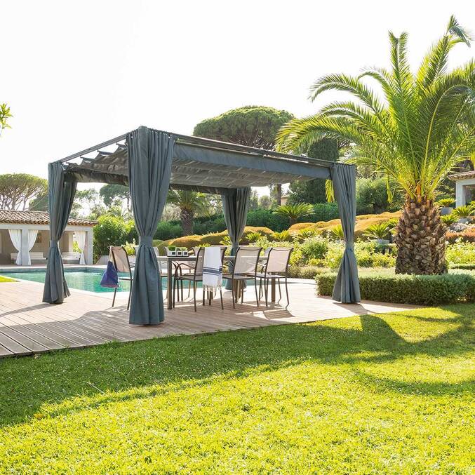 Rechteckige Pavillon PALMEIRA Schiefer Für PALMEIRA 4 x 3 m - Epoxy-beschichtetes Aluminium, Polyester Schiefer