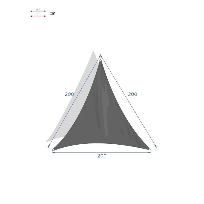 Dreieckiges Sonnensegel CURACAO Smaragd 2 x 2 x 2 m - Polyester Smaragd