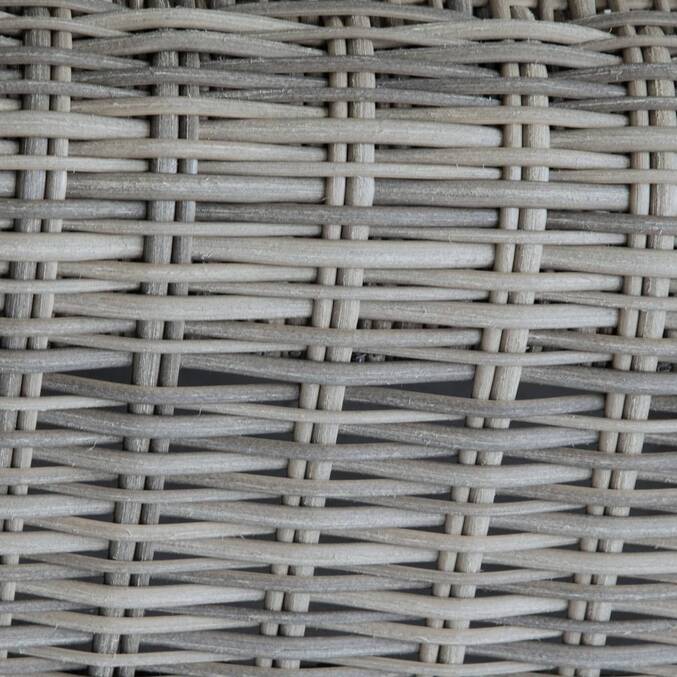 Gartenhocker MOORÉA Umbra Erde Epoxidharz behandeltes Aluminium, Synthetisches Geflecht, Polyester Umbra Erde