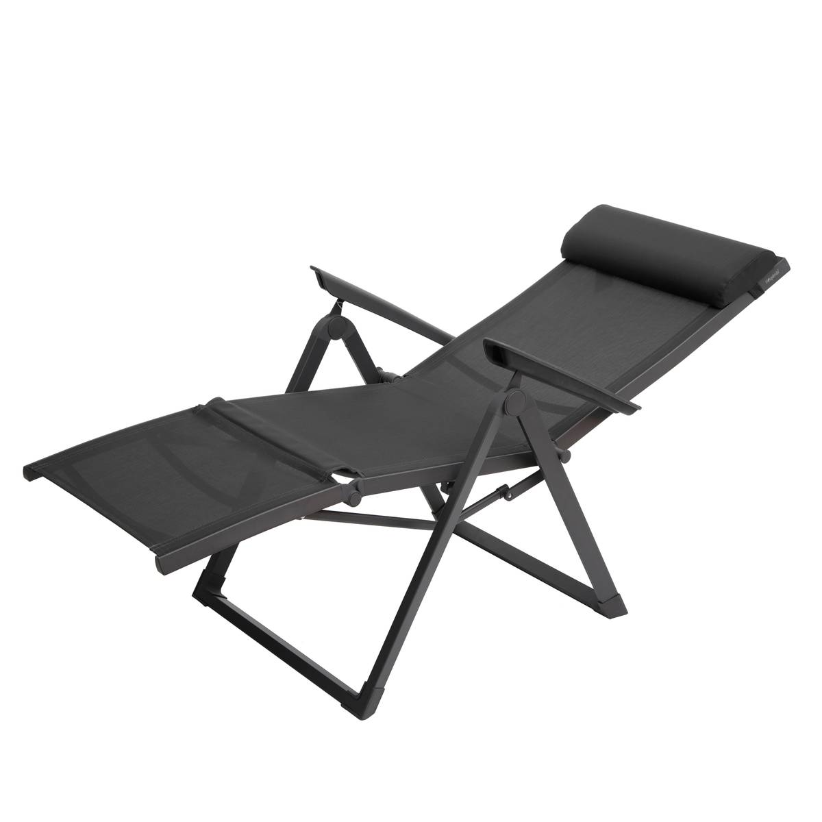 Garten-Relaxsessel DECIMA Anthrazit / Graphit 8 Positionen - Epoxy-behandeltes Aluminium, Texaline Anthrazit / Graphit