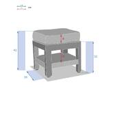 Gartenhocker quadratisch POLYNÉSIA Havanna Epoxidharz behandeltes Aluminium, Synthetisches Geflecht, Polyester Havanna
