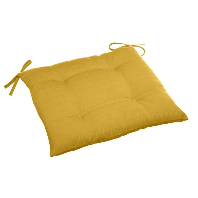 Kissenauflage für Stuhl quadratisch 4 Punkte KORAI Senfgelb 40 x 40 cm - Polyester Senfgelb