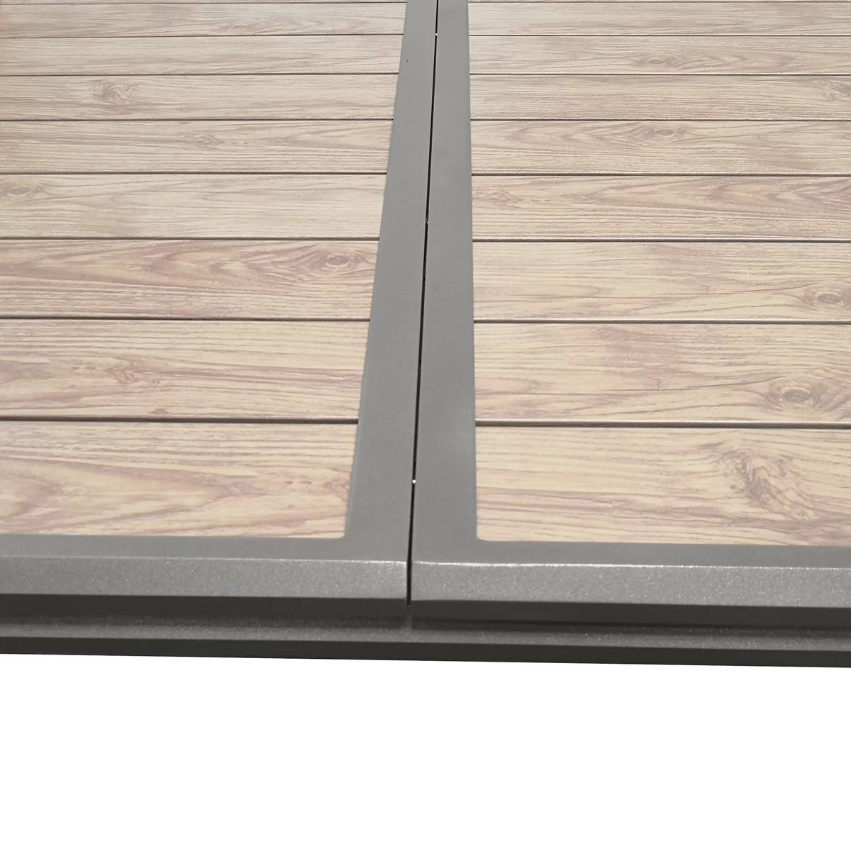 Ausziehbarer Gartentisch AXIOME Holzeffekt Honey / Praline 12 Plätze - Epoxy-beschichtetes Aluminium Honey / Praline