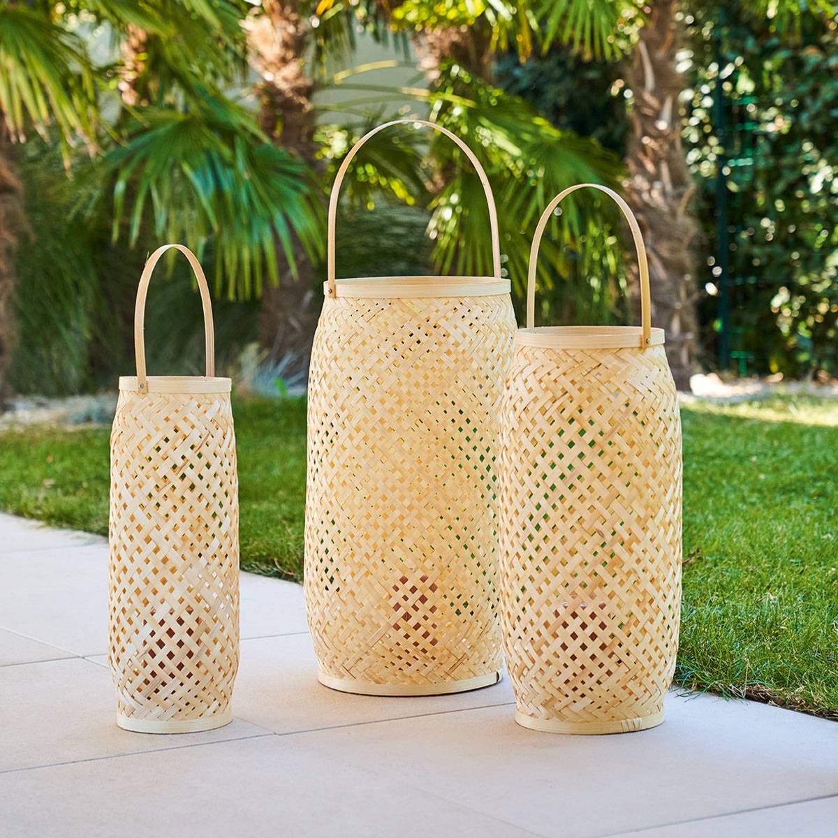 3er-Set Außenlaternen NOOR Beige H. 52 cm Beige