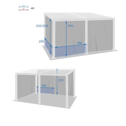 Vorhänge für bioklimatische Pergola AVILA Schiefer Für AVILA 4 x 3 m - Polyester