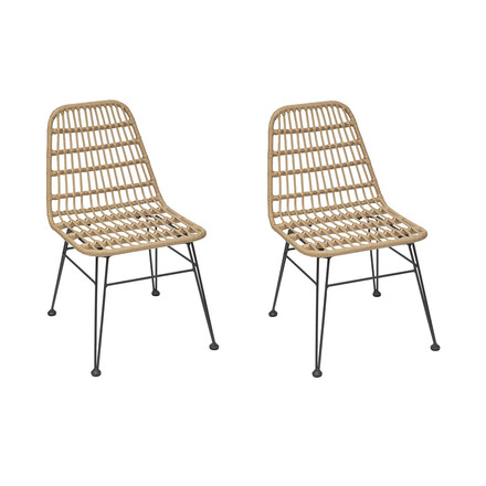2er-Set Gartenstühlen LAMBADA Sesam & Graphit