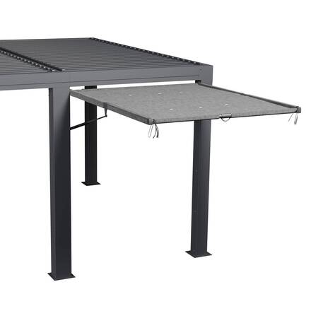 Vordach für bioklimatische Pergola MAJAÉ Granit Für MAJAÉ 3,6 x 3,6 m - L. 158 cm - Aluminium, Polyester