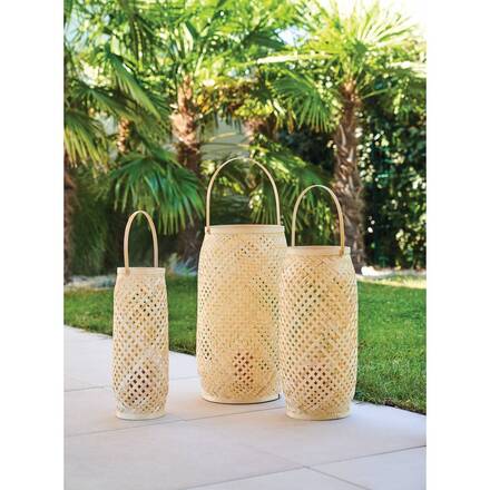 3er-Set Außenlaternen NOOR Beige H. 52 cm