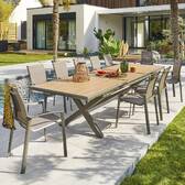 Ausziehbarer Gartentisch AXIOME Holzeffekt Honey / Praline