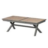 Ausziehbarer Gartentisch AXIOME Holzeffekt Honey / Praline 12 Plätze - Epoxy-beschichtetes Aluminium Honey / Praline