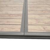 Ausziehbarer Gartentisch AXIOME Holzeffekt Honey / Praline 12 Plätze - Epoxy-beschichtetes Aluminium Honey / Praline