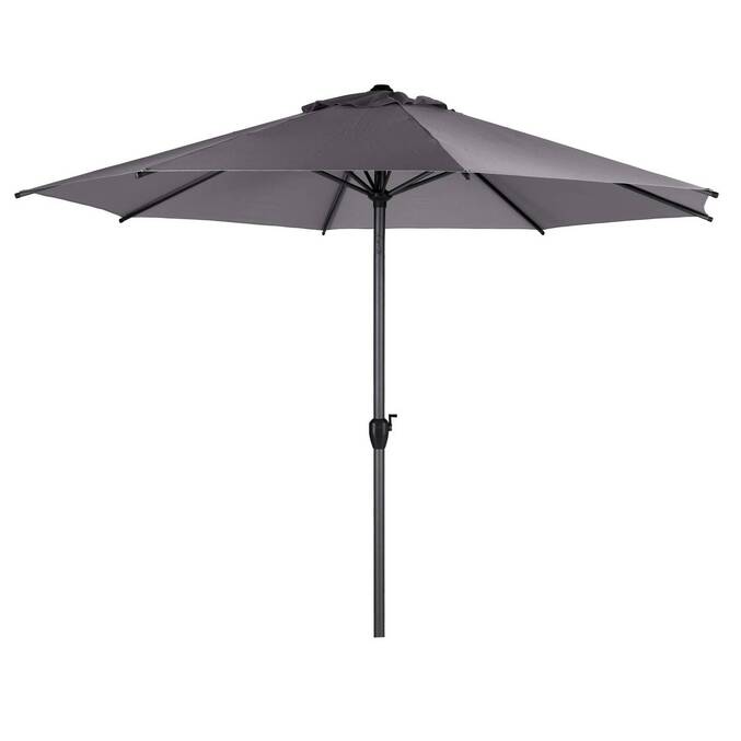 Runder neigbarer Sonnenschirm LOOMPA Schiefer 3 m - Aluminium, Polyester Schiefer