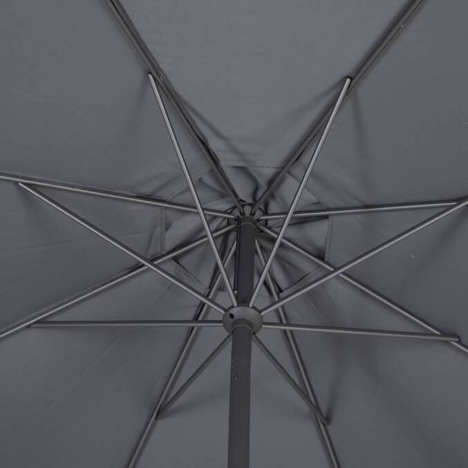 Runder neigbarer Sonnenschirm LOOMPA Schiefer 3 m - Aluminium, Polyester Schiefer