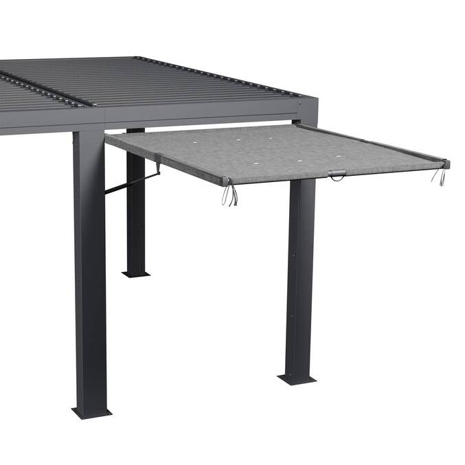 Vordach für bioklimatische Pergola MAJAÉ Granit Für MAJAÉ 3,6 x 3,6 m - L. 158 cm - Aluminium, Polyester Granit
