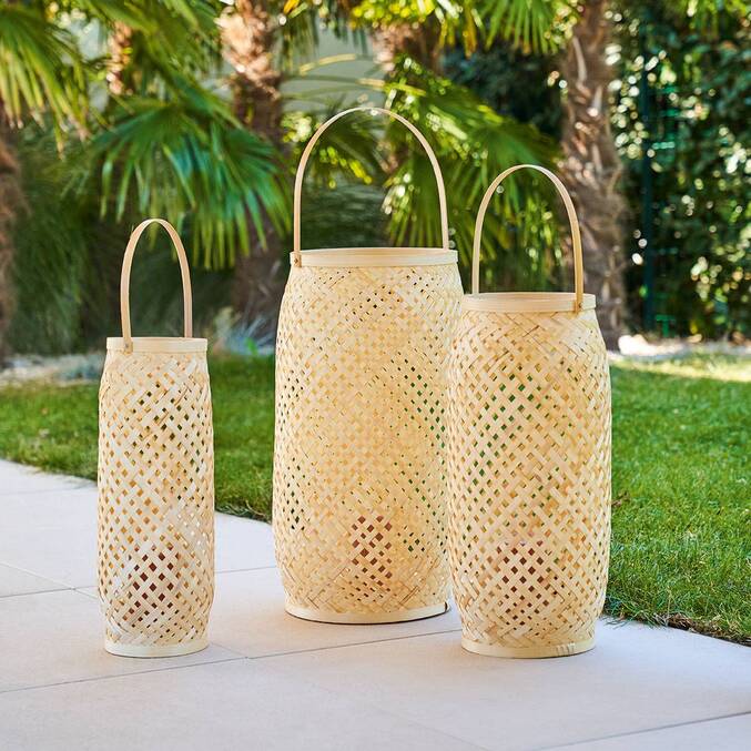 3er-Set Außenlaternen NOOR Beige H. 52 cm Beige