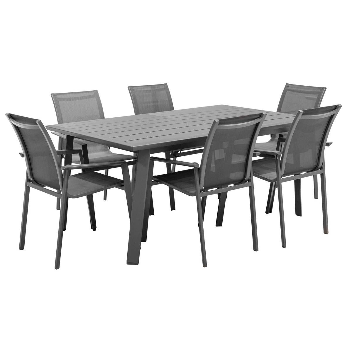 Ausziehbarer Gartentisch PAVANE Graphit 10 Plätze - Epoxy-beschichtetes Aluminium Graphit