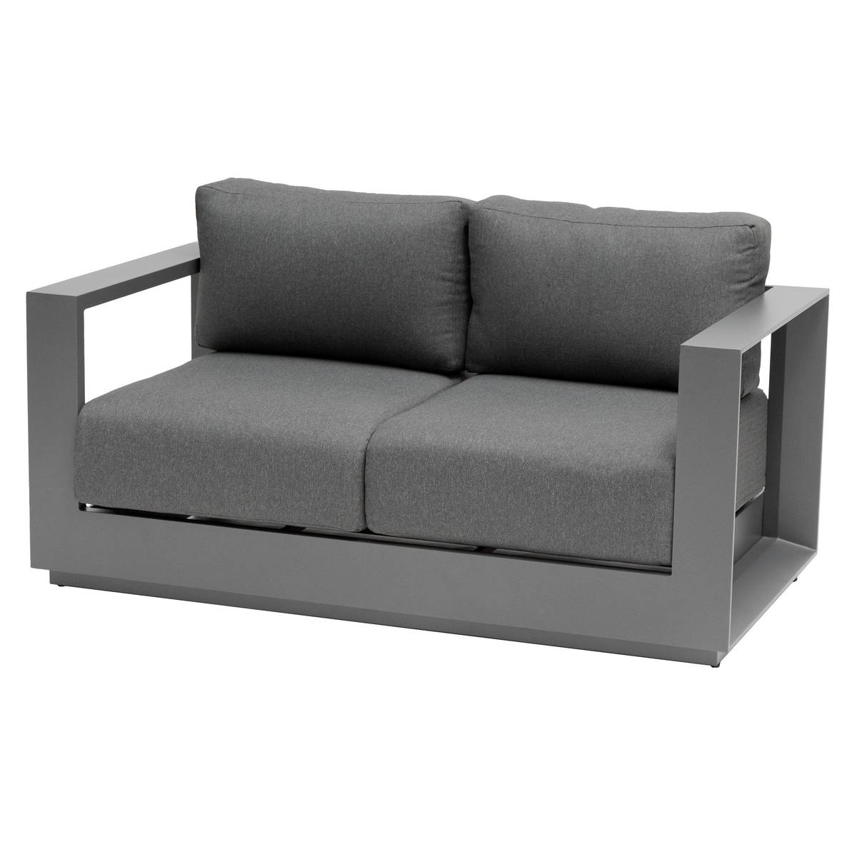 Gartensofa ALLURE Graphit / Grau zebrano 2 Plätze - Epoxy-behandeltes Aluminium, Polyester Zebrano-Grau / Graphit