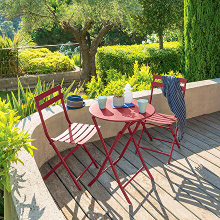 Gartentisch klappbar rund GREENSBORO Granatapfel