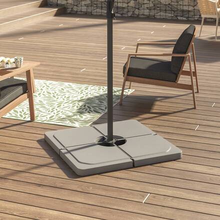 Quadratischer Ampelschirm MANOA Schiefer 2,5 x 2,5 m - Aluminium epoxidbeschichtet, Stahl, Polyester