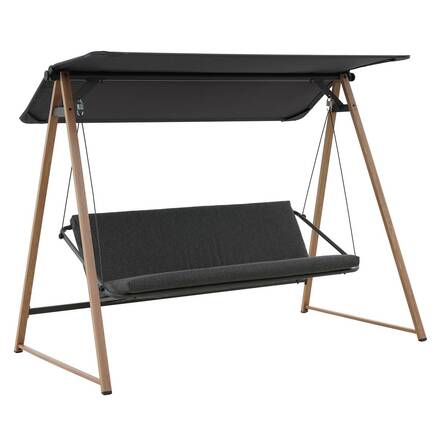 Gartenschaukel SOLY Honey / Charcoal 3 Plätze - Epoxidharz behandelter Stahl, Polyester