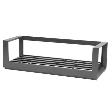Gartensofa ALLURE Graphit / Grau zebrano 3 Plätze - Epoxy-beschichtetes Aluminium, Polyester