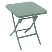 Quadratischer Gartenbeistelltisch GREENSBORO Olivgrün 40 x 40 cm - Stahl, Verstärkter Rostschutz Olivgrün