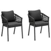 2er-Set Gartenstühle ORIENGO Anthrazit / Graphit Aluminium, Geflochtene Maschen, Polyester Anthrazit / Graphit