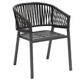 2er-Set Gartenstühle ORIENGO Anthrazit / Graphit Aluminium, Geflochtene Maschen, Polyester Anthrazit / Graphit