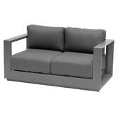 Gartensofa ALLURE Graphit / Grau zebrano 2 Plätze - Epoxy-behandeltes Aluminium, Polyester Zebrano-Grau / Graphit
