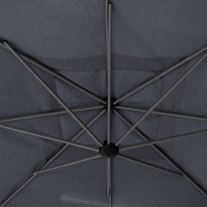 Quadratischer Ampelschirm MANOA Schiefer 2,5 x 2,5 m - Aluminium epoxidbeschichtet, Stahl, Polyester Schiefer