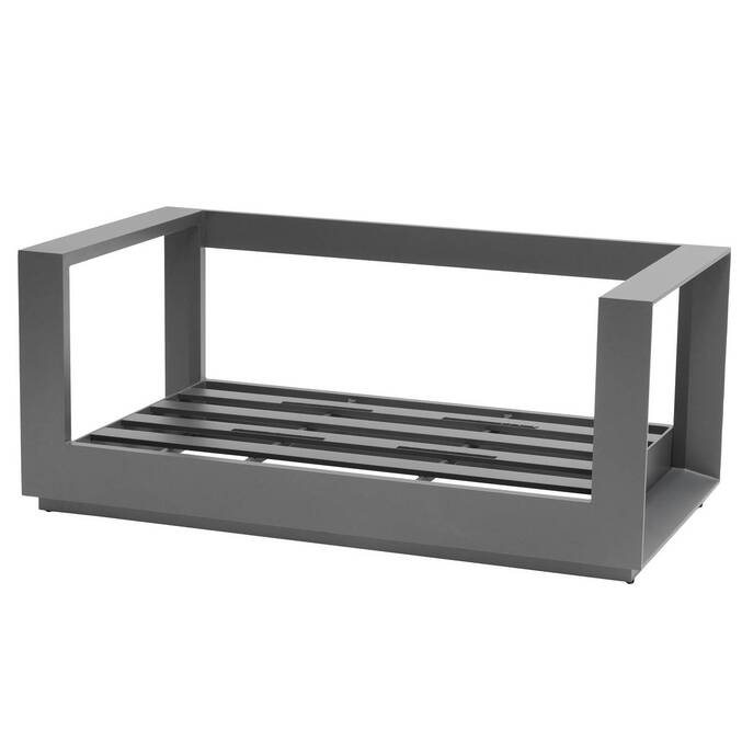 Gartensofa ALLURE Graphit / Grau zebrano 2 Plätze - Epoxy-behandeltes Aluminium, Polyester Zebrano-Grau / Graphit