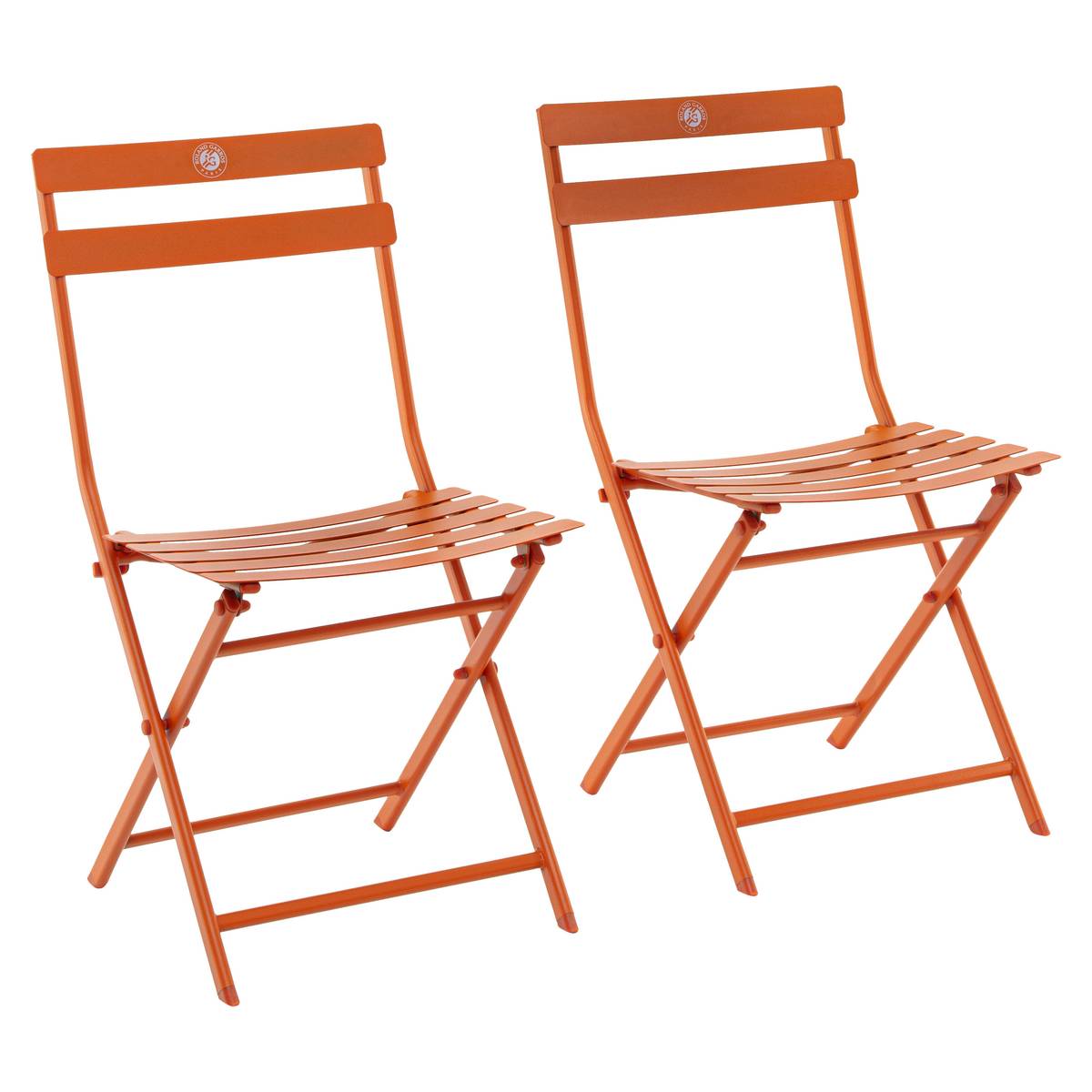 2er-Set klappbare Gartenstühle GREENSBORO Sandplatz Roland-Garros x Hespéride - Epoxidharzbeschichteter Stahl Gestampfte Erde